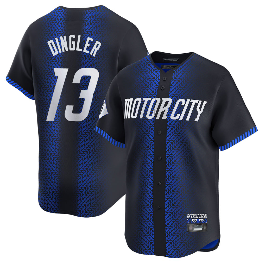 D.Tigers #13 Dillon Dingler Player Navy City Connect Home Limited Gdoa Stitched Jerseys