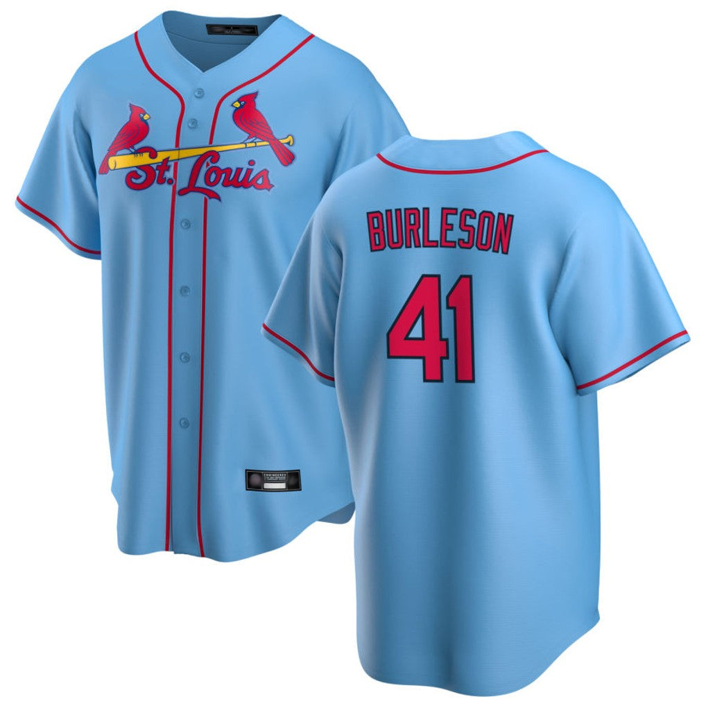 St. Louis Cardinals #41 Alec Burlesona Player Light Blue Home Game Fdoa Stitched Jerseys