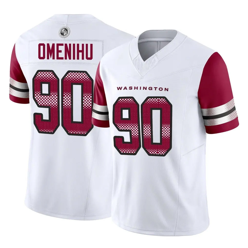 W.Commanders #90 Charles Omenihu Player White Vapor F.U.S.E. Limited Home Game Gdoa Stitched Jerseys