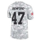 B.Bills #47 Christian Benford Player Arctic Camo Salute to Service Limited Gdoa Stitched Jerseys