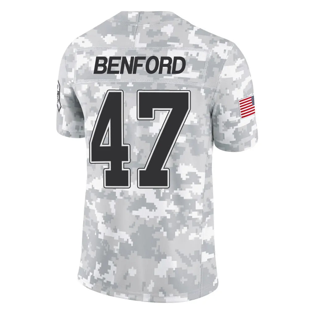 B.Bills #47 Christian Benford Player Arctic Camo Salute to Service Limited Gdoa Stitched Jerseys