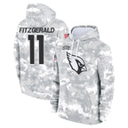 A.Cardinals #11 Larry Fitzgerald Player Arctic Camo Salute to Service Limited Hoodie Gdoa Stitched Jerseys