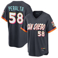 S.Diego Padres #58 Wandy Peralta Player Obsidian 2026 City Connect Home Limited T-shirt Fdoa Stitched Jerseys