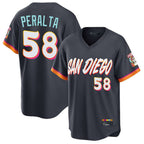 S.Diego Padres #58 Wandy Peralta Player Obsidian 2026 City Connect Home Limited T-shirt Fdoa Stitched Jerseys