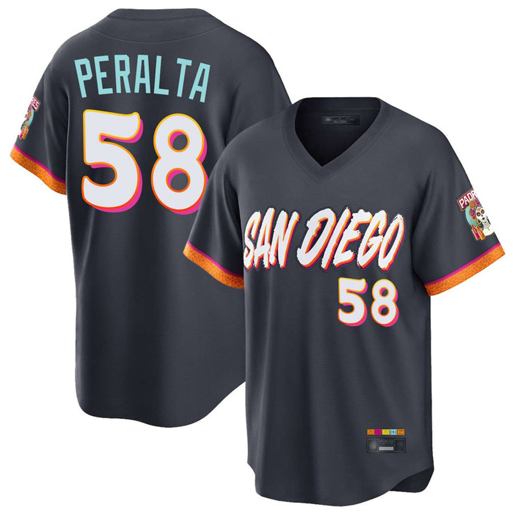 S.Diego Padres #58 Wandy Peralta Player Obsidian 2026 City Connect Home Limited T-shirt Fdoa Stitched Jerseys