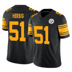 P.Steelers #51 Nick Herbig Player Black Limited 2nd Alternate Vapor F.U.S.E. Home Game Gdoa Stitched Jerseys