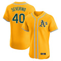 Athletics #40 Luis Severino Player Gold Limited Elite Home Game Gdoa Stitched Jerseys