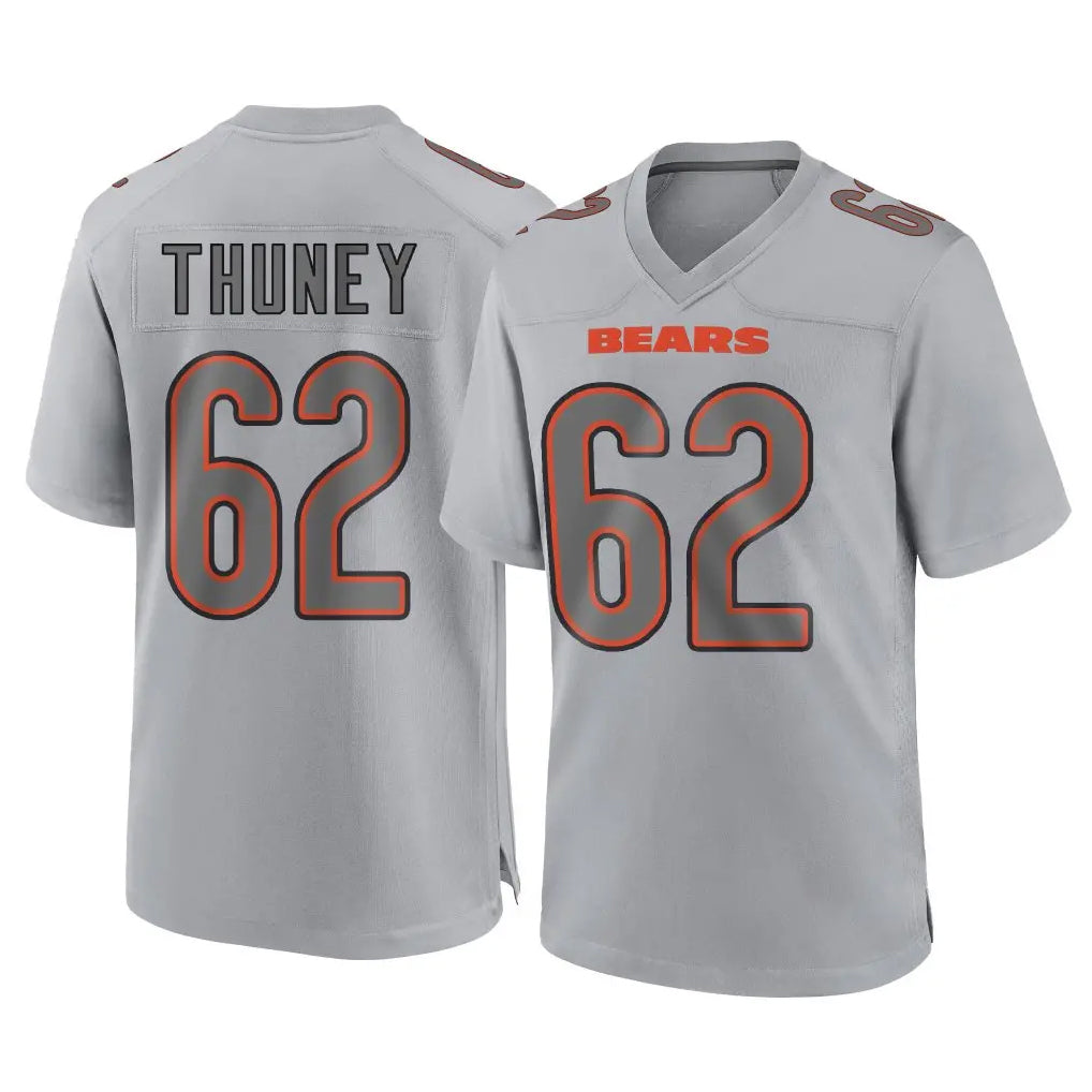 C.Bears #62 Joe Thuney Player Gray Atmosphere Fashion Game Gdoa Stitched Jerseys