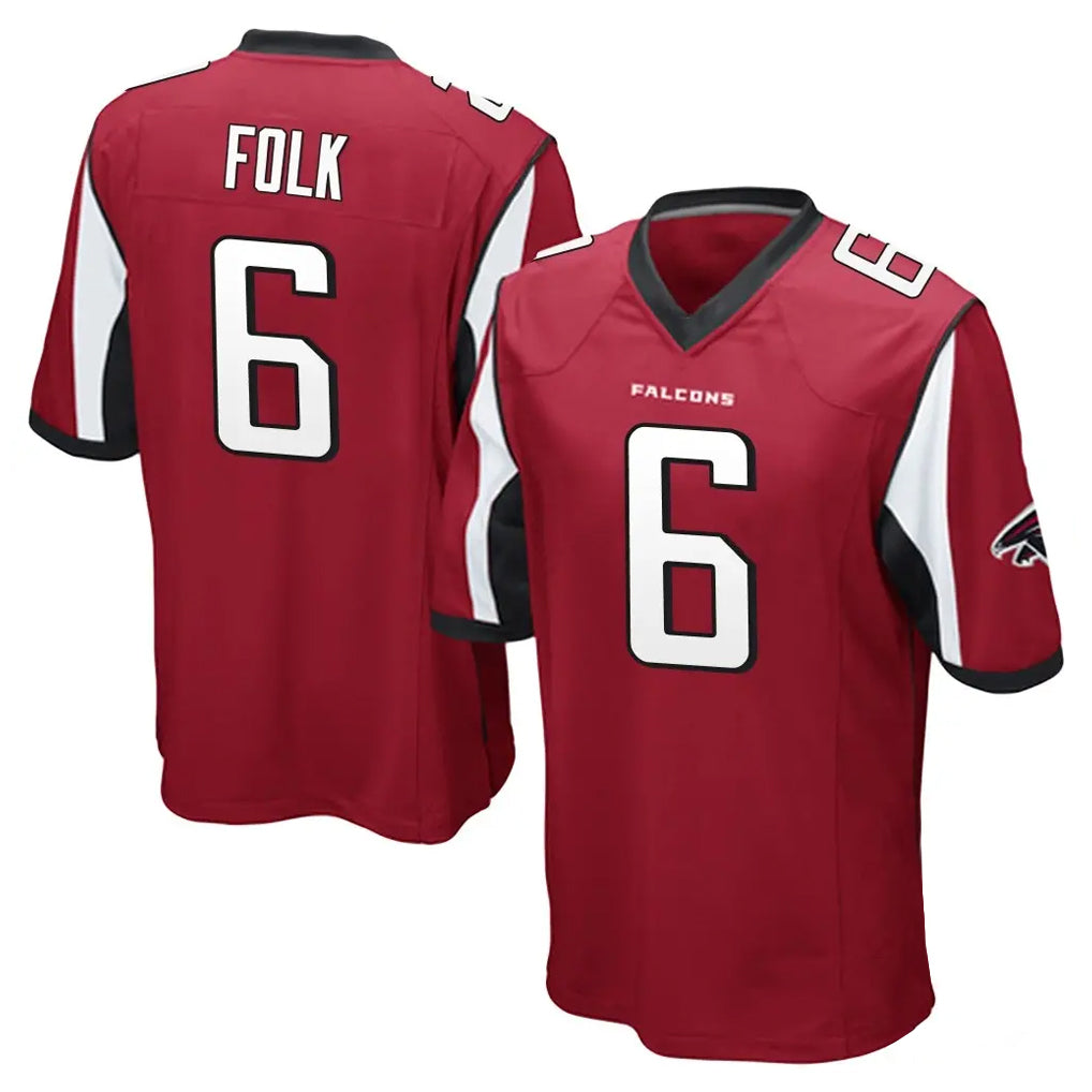 A.Falcons #6 Nick Folk Player Red Color Vapor Home Game Gdoa Stitched Jerseys