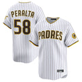 S.Diego Padres #58 Wandy Peralta Player White Limited Home Fdoa Stitched Jerseys