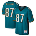 J.Jaguars #87 Keenan McCardell Player Teal Mitchell & Ness Legacy Home Game Gdoa Stitched Jerseys