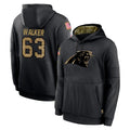C.Panthers #63 Rasheed Walker Player Black Salute to Service Pullover Hoodies Limited Game Gdoa Stitched Jerseys