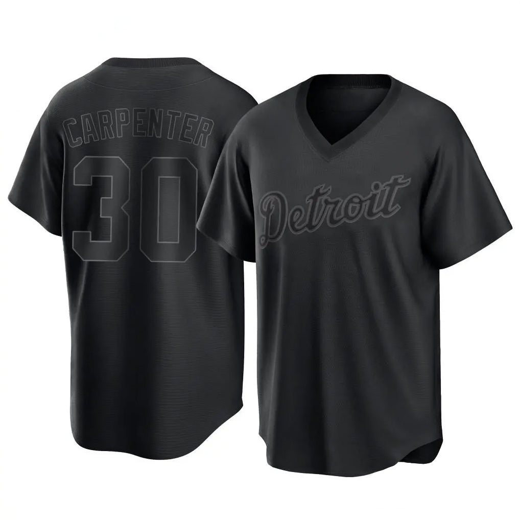 D.Tigers #30 Kerry Carpenter Player Black T-shirt Home Game Gdoa Stitched Jerseys