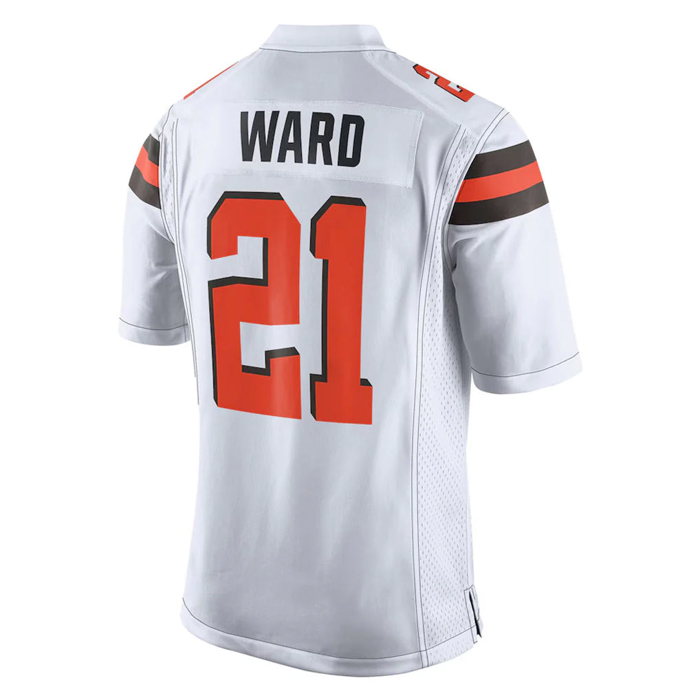 C.Browns #21 Denzel Ward Player White Vapor Limited Home Game Gdoa Stitched Jerseys