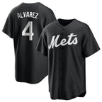 NY.Mets #4 Francisco Alvarez Player Black Home Game Fdoa Stitched Jerseys