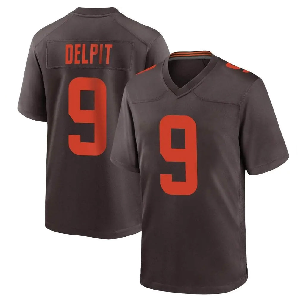 C.Browns #9 Grant Delpit Player Brown Alternate Home Game Gdoa Stitched Jerseys