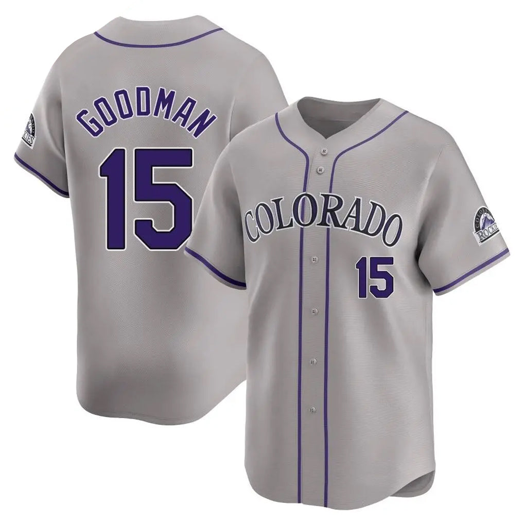 C.Rockies #15 Hunter Goodman Player Gray Limited Home Gdoa Stitched Jerseys