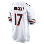 C.Bears #17 Tyson Bagent Player White Home Game Gdoa Stitched Jerseys