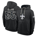 NO.Saints #55 Kaden Elliss Player 2026 Black Logo Pullover Hoodies Limited Game Gdoa Stitched Jerseys