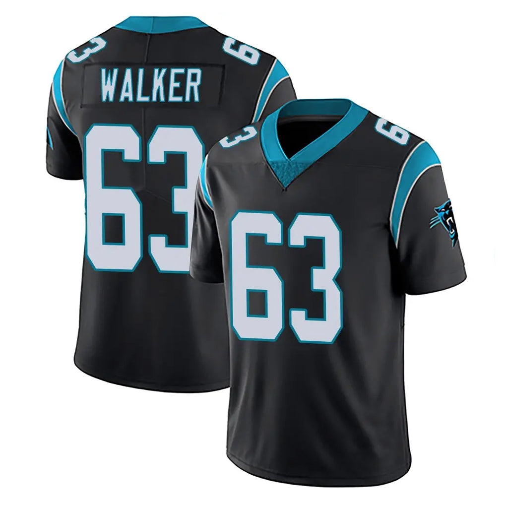 C.Panthers #63 Rasheed Walker Player Black Vapor Untouchable Limited Game Gdoa Stitched Jerseys (2)