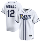 T.Bay Rays #12 Wade Boggs Player White Home Limited Fdoa Stitched Jerseys