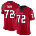 H.Texans #72 Tommy Togiai Player Red Limited Vapor F.U.S.E. Home Game Gdoa Stitched Jerseys