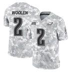 P.Eagles #2 Riq Woolen Player Arctic Camo Salute to Service Limited Game Gdoa Stitched Jerseys