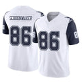D.Cowboys #86 Luke Schoonmaker Player White-Navy Limited Vapor F.U.S.E. Home Game Gdoa Stitched Jerseys