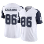 D.Cowboys #86 Luke Schoonmaker Player White-Navy Limited Vapor F.U.S.E. Home Game Gdoa Stitched Jerseys