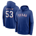 T.Rangers #53 Adolis Garcia Player Royal Pullover Hoodie Fdoa Stitched Jerseys