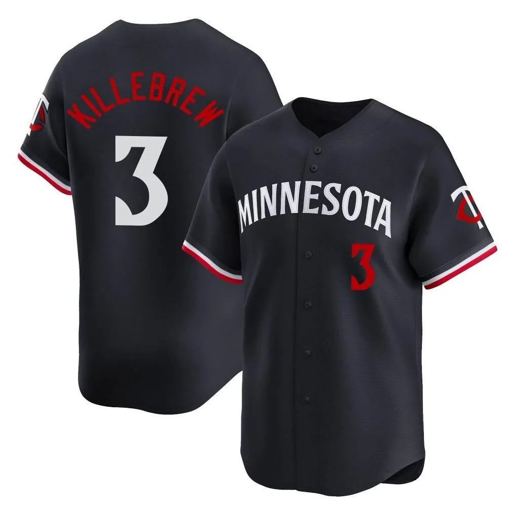 M.Twins #3 Harmon Killebrew Player Navy Home Limited Fdoa Stitched Jerseys