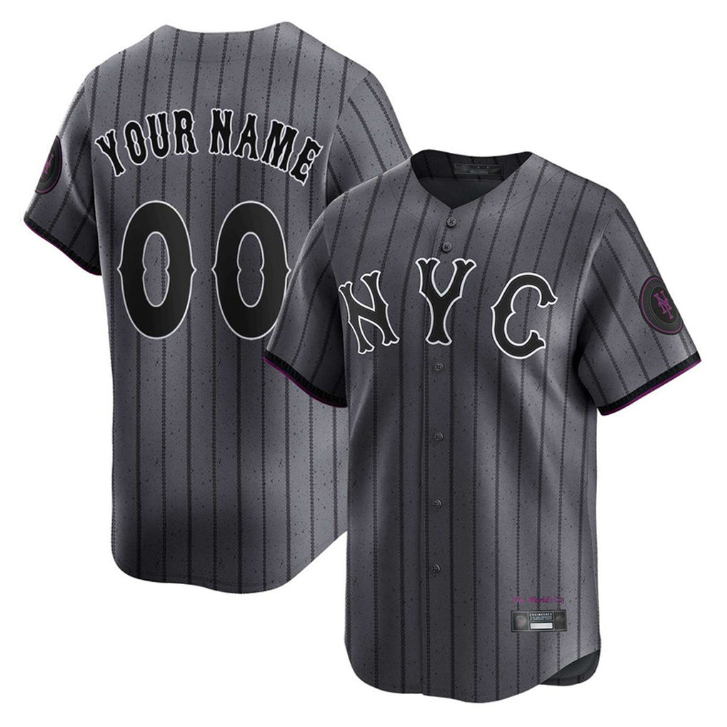 Custom NY.Mets Gray City Connect Limited Home Game Any Name & Number Gdoa Stitched Jerseys