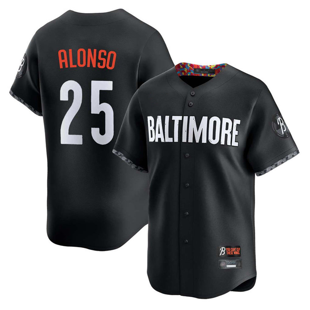 B.Orioles #25 Pete Alonso Player Black City Connect Limited Home Game Gdoa Stitched Jerseys