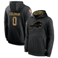 B.Bills #0 Keon Coleman Player Black Salute to Service Hoodies Gdoa Stitched Jersey