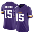 M.Vikings #15 Dallas Turner Player Purple Limited Vapor F.U.S.E. Home Game Gdoa Stitched Jerseys