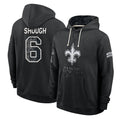 NO.Saints #6 Tyler Shough Player 2026 Black Logo Pullover Hoodies Limited Game Gdoa Stitched Jerseys