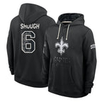 NO.Saints #6 Tyler Shough Player 2026 Black Logo Pullover Hoodies Limited Game Gdoa Stitched Jerseys