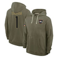 D.Broncos #1 Evan Engram Player Olive Salute to Service Pullover Hoodies Limited Gdoa Stitched Jerseys