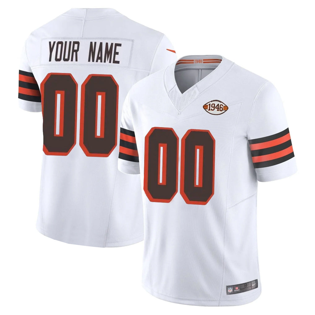 Custom C.Browns White Limited Vapor F.U.S.E. Alternate Game Any Name & Numbers Gdoa Stitched Jerseys