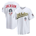 Athletics #9 Reggie Jackson Player White USA 250 Fourth of July Home Game Gdoa250Ys Stitched Jerseys