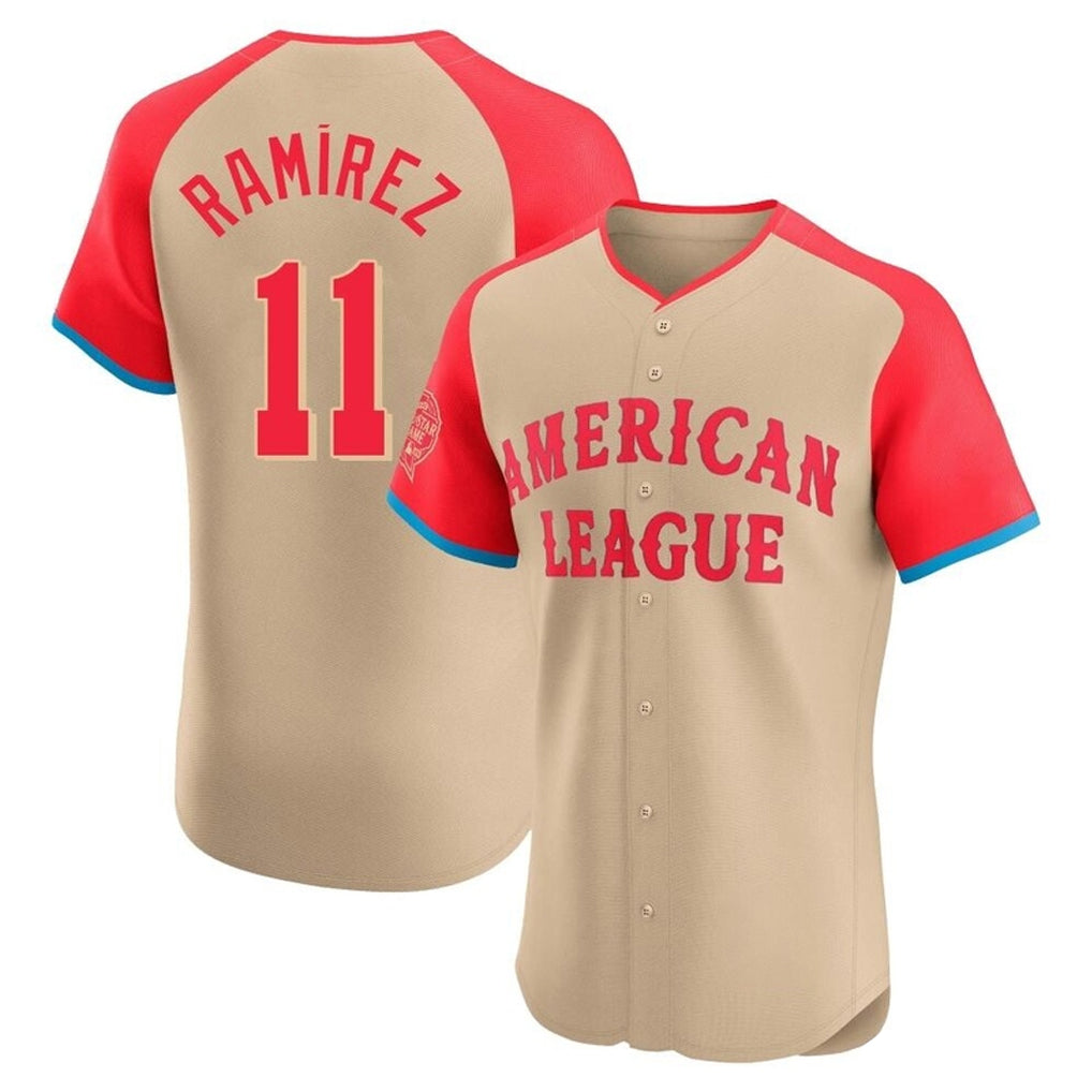 C.Guardians #11 Jose Ramirez Player Cream American League All-Star Limited Elite Home Gdoa Stitched Jerseys