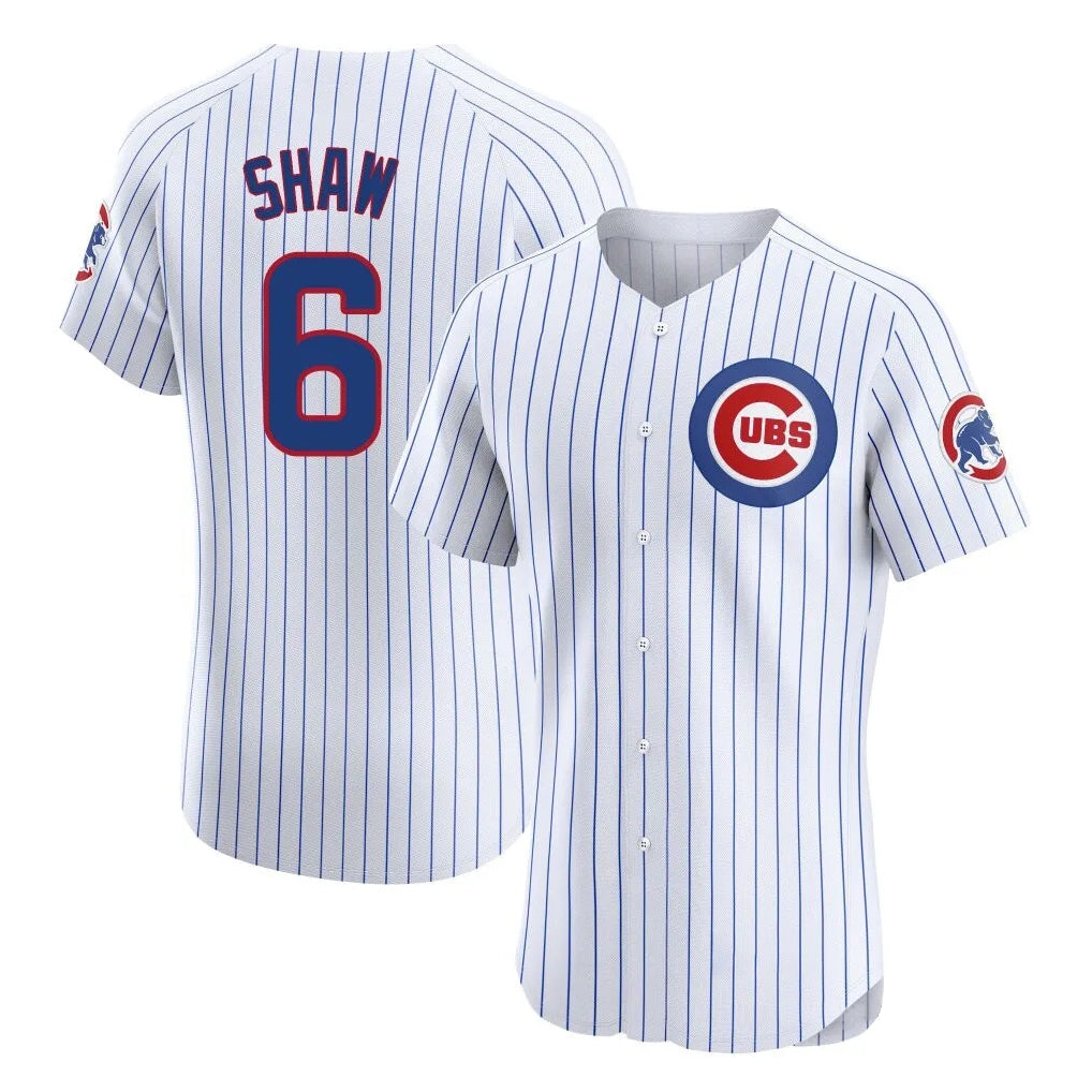 C.Cubs #6 Matt Shaw Player White Limited Elite Home Game Gdoa Stitched Jerseys