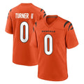 C.Bengals #0 DJ Turner II Player Orange Home Game Gdoa Stitched Jerseys