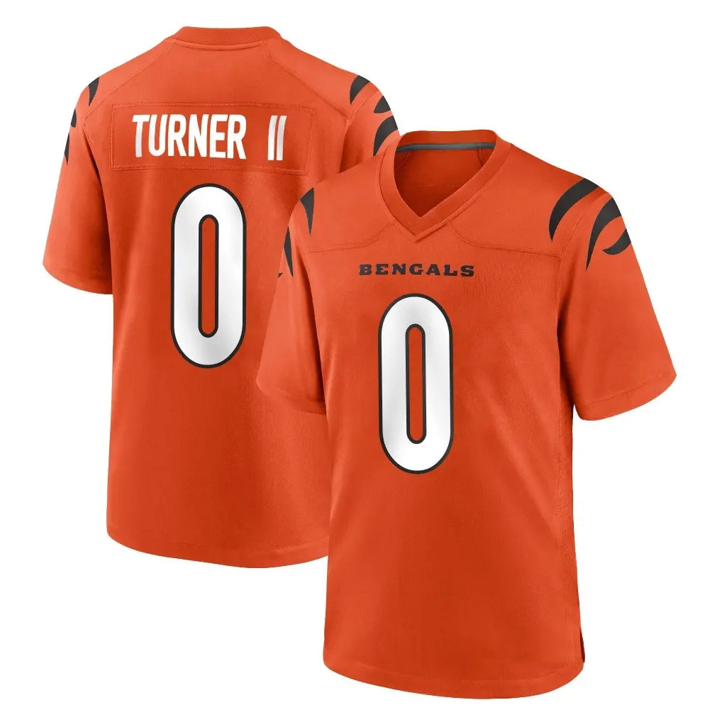 C.Bengals #0 DJ Turner II Player Orange Home Game Gdoa Stitched Jerseys