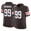 C.Browns #99 Julian Okwara Player Brown Vapor F.U.S.E. Limited Home Game Gdoa Stitched Jerseys