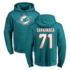 M.Dolphins #71 Jonah Savaiinaea Player Aqua LOGO Pullover Hoodies Limited Gdoa Stitched Jerseys