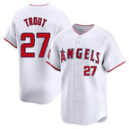 LA.Angels #27 Mike Trout Player White Limited Home Fdoa Stitched Jerseys