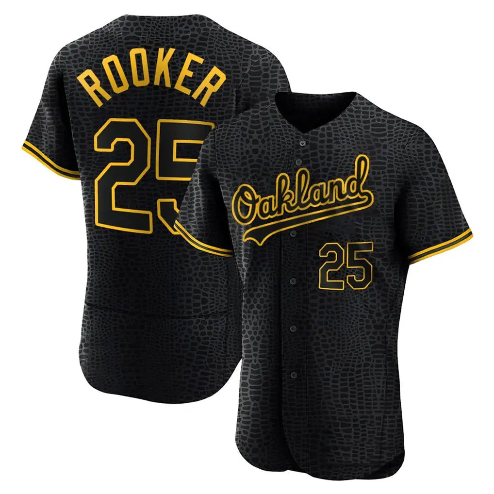 Athletics #25 Brent Rooker Player Black Snake Skin City Limited Elite Home Game Gdoa Stitched Jerseys