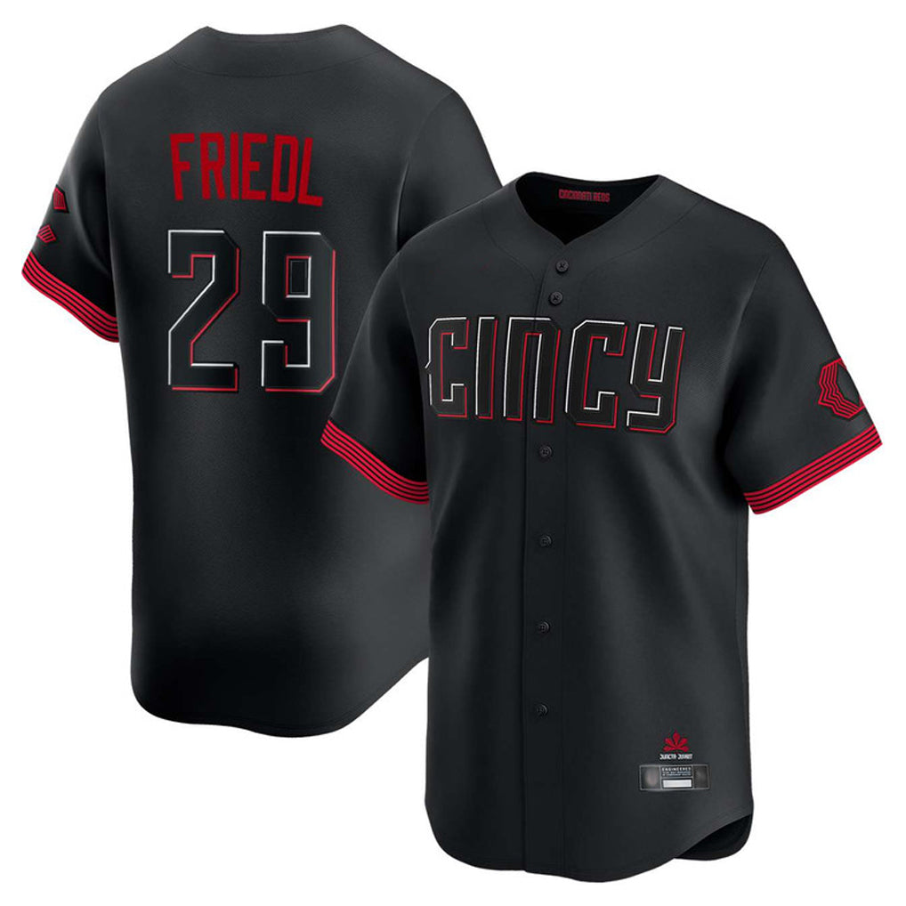 C.Reds #29 TJ Friedl Player Black City Connect Home Limited Gdoa Stitched Jerseys