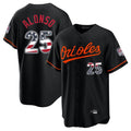 B.Orioles #25 Pete Alonso Player Black USA 250 Fourth of July Home Game Gdoa Stitched Jerseys